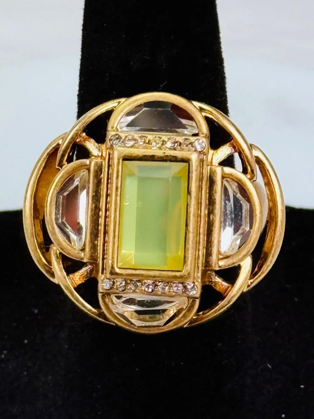 Vintage Leah, Sophia, brasstone, compass ring size 5 3/4